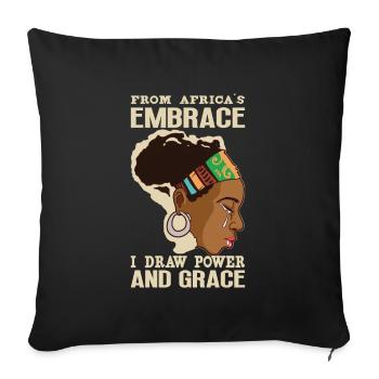 Afro Black Girl Pride Afro Girl Afrocentrique - Housse de coussin décorative 45 x 45 cm - noir - Devant