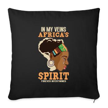 Afro Black Girl Pride Afro Girl Afrocentrique - Housse de coussin décorative 45 x 45 cm - noir - Devant