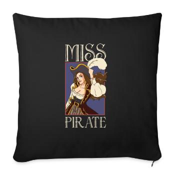 Pirate Pirate Ship Woman Pirate Captain - Sofa pillowcase 17,3'' x 17,3'' (45 x 45 cm) - black - Front