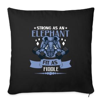Elephant Bodybuilding Powerlifting Weightlifting - Sofakissenbezug 45 x 45 cm - Schwarz - Vorne