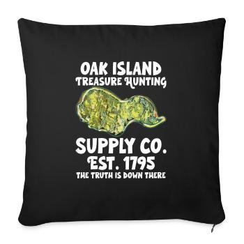 Oak Island / Treasure Hunting Oak Island Mystery - Sofa pillowcase 17,3'' x 17,3'' (45 x 45 cm) - black - Front