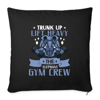 Elephant Bodybuilding Powerlifting Haltérophilie - Housse de coussin décorative 45 x 45 cm - noir - Devant