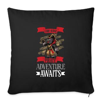 Raven Pirate Pirate Ship Pirate Pirate Captain Pirate - Sofa pillowcase 17,3'' x 17,3'' (45 x 45 cm) - black - Front