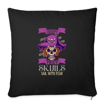 Horror Pirate Pirate Ship Pirate Captain Horror - Sofa pillowcase 17,3'' x 17,3'' (45 x 45 cm) - black - Front