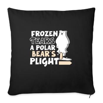 Polar Bear Global Warming Arctic Seal Hunt - Sofa pillowcase 17,3'' x 17,3'' (45 x 45 cm) - black - Front