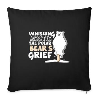 Polar Bear Global Warming Arctic Seal Hunt - Sofa pillowcase 17,3'' x 17,3'' (45 x 45 cm) - black - Front