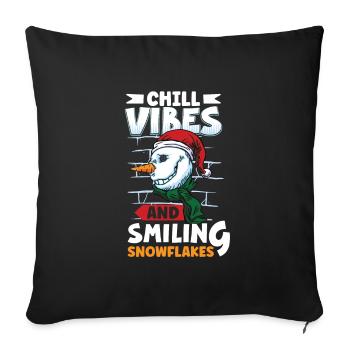 Funny Snowman Season Winter Christmas Snowman Joy - Sofa pillowcase 17,3'' x 17,3'' (45 x 45 cm) - black - Front