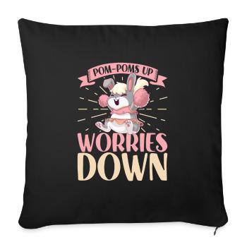 Tenue de pom-pom girl - Housse de coussin décorative 45 x 45 cm - noir - Devant