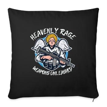 Ange en colère Christianisme Dieu Jésus Vengeur - Housse de coussin décorative 45 x 45 cm - noir - Devant