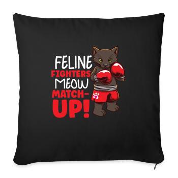 Cat Boxing Ring Boxer Gloves Boxing Fighter - Sofa pillowcase 17,3'' x 17,3'' (45 x 45 cm) - black - Front