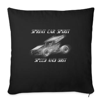 Sprint Car Mom Dirt Track Racing Race Day - Sofa pillowcase 17,3'' x 17,3'' (45 x 45 cm) - black - Front