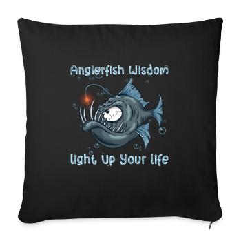 Pêche à la lotte sous l’eau en haute mer - Housse de coussin décorative 45 x 45 cm - noir - Devant