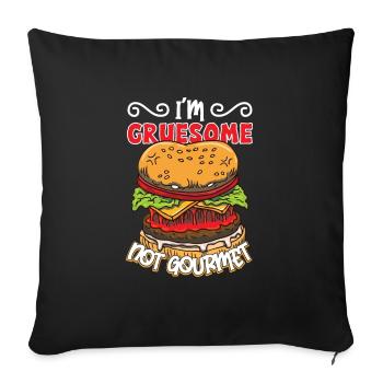 Horror Burgers Fast-Food Halloween Nourriture effrayante Monste - Housse de coussin décorative 45 x 45 cm - noir - Devant