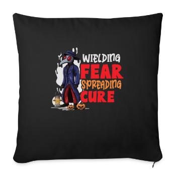 Effrayant Halloween horreur peste médecin - Housse de coussin décorative 45 x 45 cm - noir - Devant