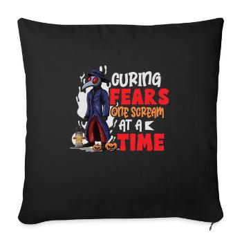 Effrayant Halloween horreur peste médecin - Housse de coussin décorative 45 x 45 cm - noir - Devant