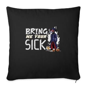 Effrayant Halloween horreur peste médecin - Housse de coussin décorative 45 x 45 cm - noir - Devant