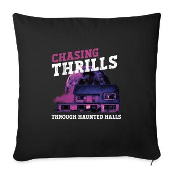 Horror Paranormal Haunted House Creepy Halloween - Sofa pillowcase 17,3'' x 17,3'' (45 x 45 cm) - black - Front