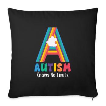 Sensibilisation à l’autisme Maladie de l’autisme - Housse de coussin décorative 45 x 45 cm - noir - Devant