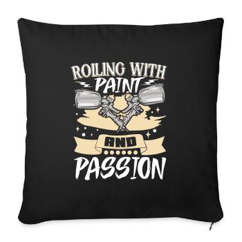 Car Painter Car Body Painter - Sofa pillowcase 17,3'' x 17,3'' (45 x 45 cm) - black - Front