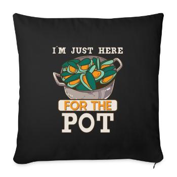 Mussels Seafood Shellfish - Sofa pillowcase 17,3'' x 17,3'' (45 x 45 cm) - black - Front