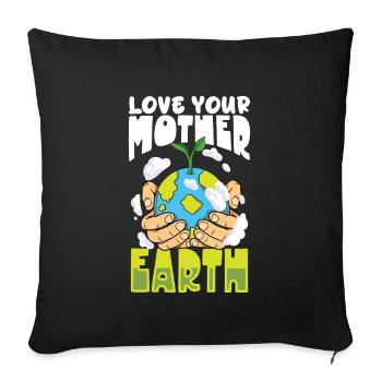 Changement climatique Environnement Jour de la Terre Planète - Housse de coussin décorative 45 x 45 cm - noir - Devant