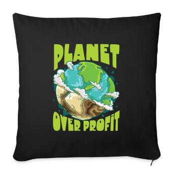 Changement climatique Environnement Jour de la Terre Planète - Housse de coussin décorative 45 x 45 cm - noir - Devant