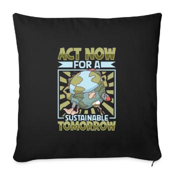 Changement climatique Environnement Jour de la Terre Planète - Housse de coussin décorative 45 x 45 cm - noir - Devant