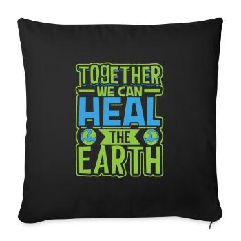 Changement climatique Environnement Jour de la Terre Planète - Housse de coussin décorative 45 x 45 cm - noir - Devant