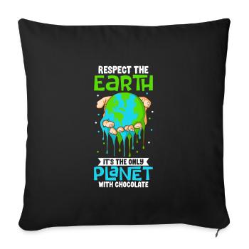 Changement climatique Environnement Jour de la Terre Planète - Housse de coussin décorative 45 x 45 cm - noir - Devant