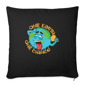 Changement climatique Environnement Jour de la Terre Planète - Housse de coussin décorative 45 x 45 cm - noir - Devant