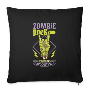 Zombie Rock'n Roll Horror Rock Headbanging Rock - Sofa pillowcase 17,3'' x 17,3'' (45 x 45 cm) - black - Front