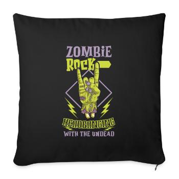 Zombie Rock'n Roll Horror Rock Headbanging Rock - Sofa pillowcase 17,3'' x 17,3'' (45 x 45 cm) - black - Front