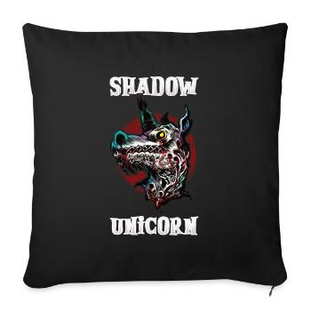 Licorne noire Licorne d’horreur Licorne de minuit - Housse de coussin décorative 45 x 45 cm - noir - Devant
