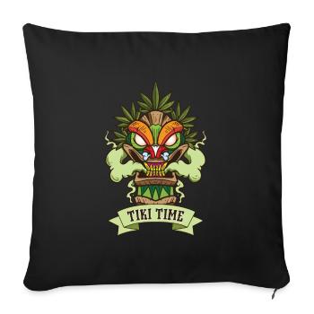 Tiki Maske Hawaiianisches Dekor Luau Party - Sofakissenbezug 45 x 45 cm - Schwarz - Vorne