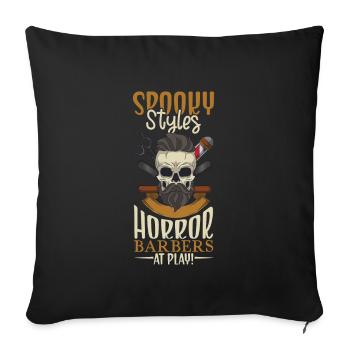 Horror Spooky Hairdresser Hairdresser Hair - Sofa pillowcase 17,3'' x 17,3'' (45 x 45 cm) - black - Front