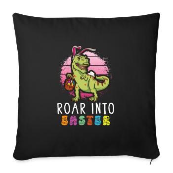 Easter T-rex Dinosaur Easter Funny T-rex - Sofa pillowcase 17,3'' x 17,3'' (45 x 45 cm) - black - Front