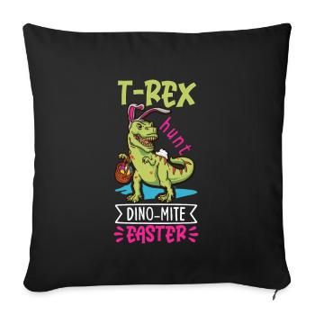 Easter T-rex Dinosaur Easter Funny T-rex - Sofa pillowcase 17,3'' x 17,3'' (45 x 45 cm) - black - Front
