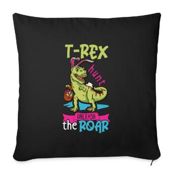 Easter T-rex Dinosaur Easter Funny T-rex - Sofa pillowcase 17,3'' x 17,3'' (45 x 45 cm) - black - Front