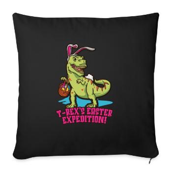 Easter T-rex Dinosaur Easter Funny T-rex - Sofa pillowcase 17,3'' x 17,3'' (45 x 45 cm) - black - Front