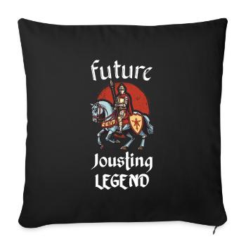 Chevaliers Chevaliers Armure médiévale de la Renaissance - Housse de coussin décorative 45 x 45 cm - noir - Devant
