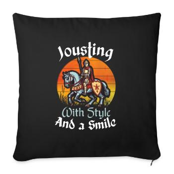 Chevaliers Chevaliers Armure médiévale de la Renaissance - Housse de coussin décorative 45 x 45 cm - noir - Devant