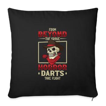 Scary Darts Dartspieler Dartscheibe Darts-brett - Sofakissenbezug 45 x 45 cm - Schwarz - Vorne