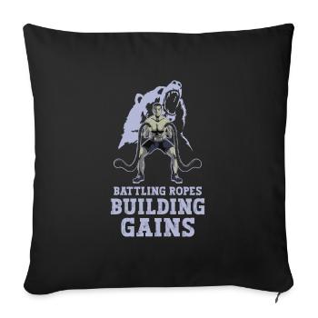 Cordes d'entraînement à la corde, cordes de combat, cadeaux de remise en forme - Housse de coussin décorative 45 x 45 cm - noir - Devant