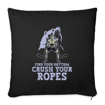 Cordes d'entraînement à la corde, cordes de combat, cadeaux de remise en forme - Housse de coussin décorative 45 x 45 cm - noir - Devant