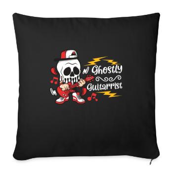 Drôle Horreur Spooky Guitariste Guitariste Fantomatique - Housse de coussin décorative 45 x 45 cm - noir - Devant