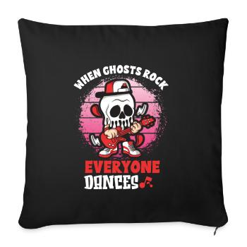 Drôle Horreur Spooky Guitariste Guitariste Fantomatique - Housse de coussin décorative 45 x 45 cm - noir - Devant