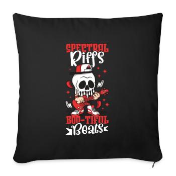 Drôle Horreur Spooky Guitariste Guitariste Fantomatique - Housse de coussin décorative 45 x 45 cm - noir - Devant