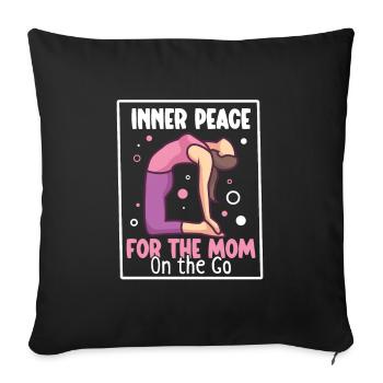 Yoga Mom Life Yoga Practice Maternity - Sofa pillowcase 17,3'' x 17,3'' (45 x 45 cm) - black - Front