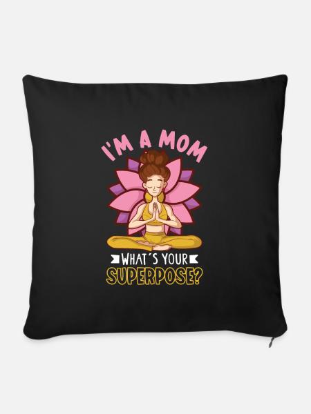 Yoga Mama Leben Yoga Praxis Mutterschaft - Sofakissenbezug 45 x 45 cm - Schwarz