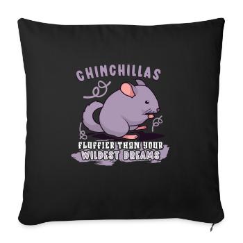 Chinchilla Propriétaire Chinchilla Enthusiast - Housse de coussin décorative 45 x 45 cm - noir - Devant